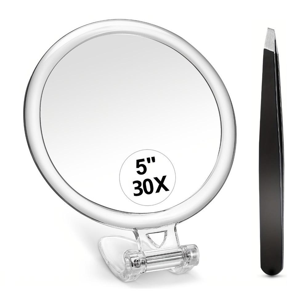 30X/20X/10X Folding Handheld Magnifying Makeup Mirror for False Eyelashes