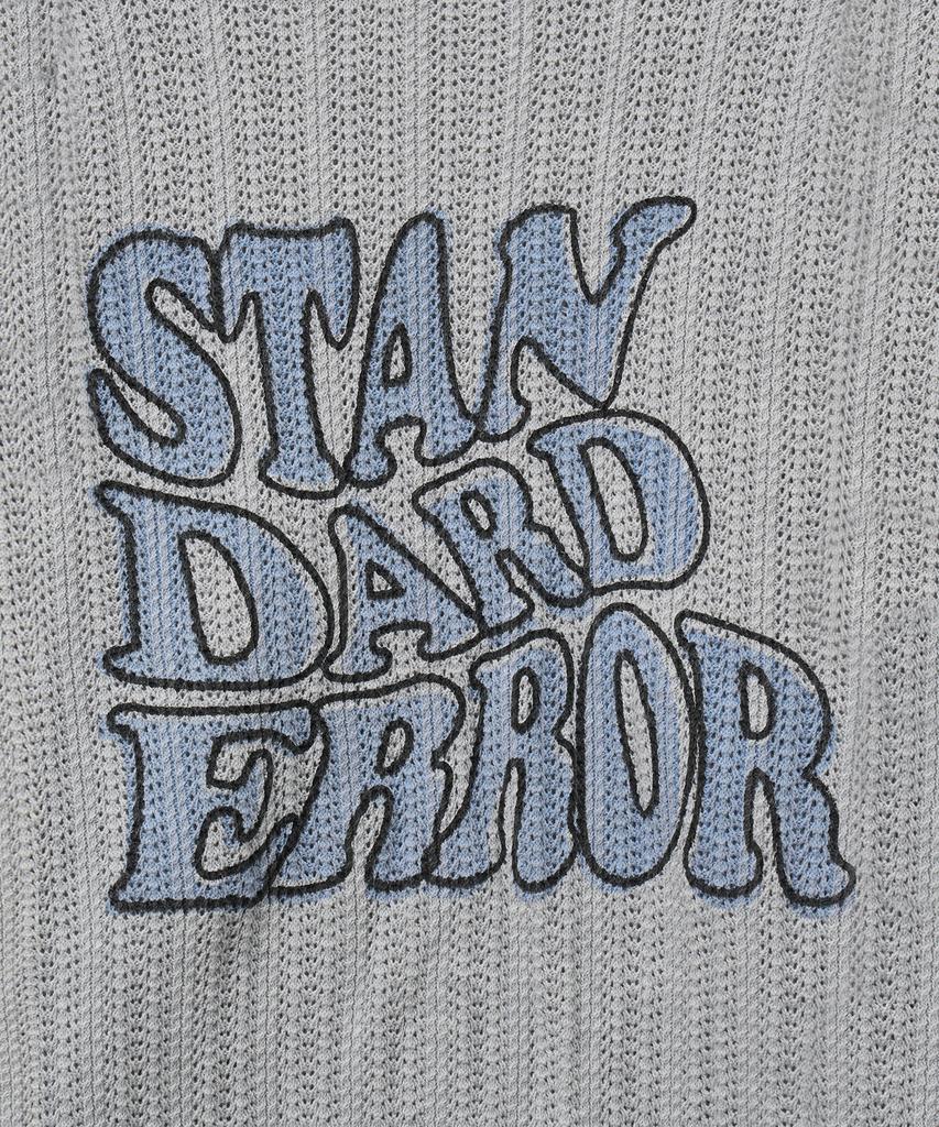 STANDARDERROR 87-Stan190 Country Oversized Color Block Lettering Knit Gray