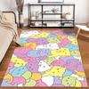 Adorable Multicolored Cartoon Cats Pattern Carpet - Pastel Animal Design Home Decor Suitable for Use As an Anti-slip for Room and Bedroom Sofas
