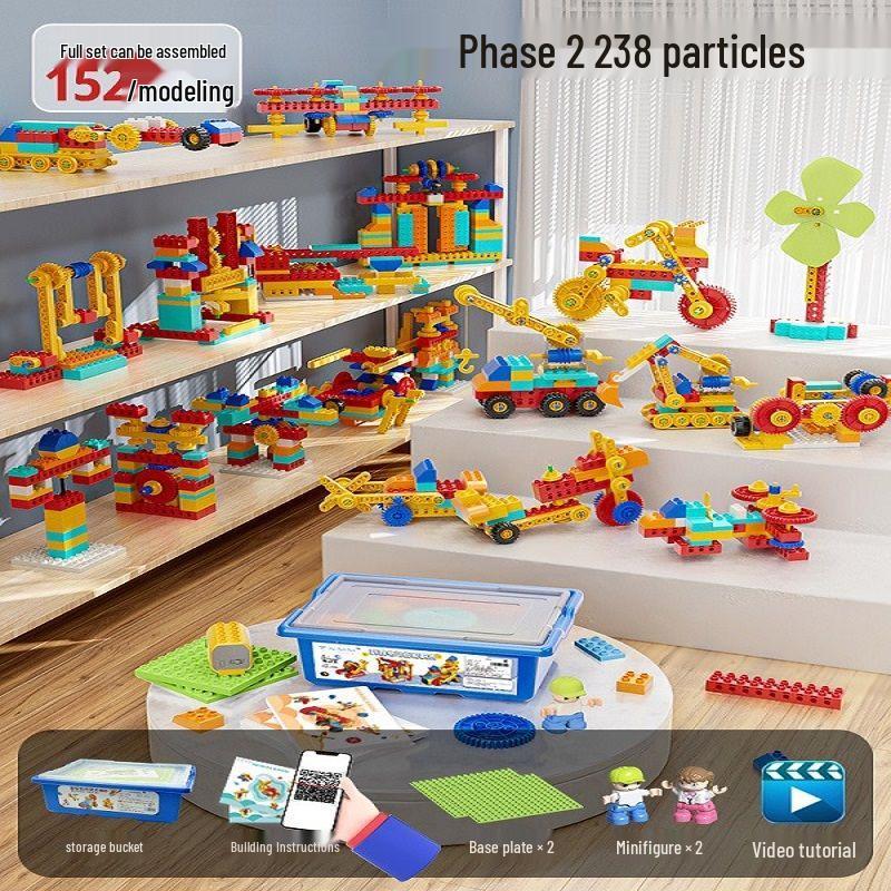 Multifunctional Electric Building Blocks: Mechanical Gears & Science Programming Educational Toy for Kids