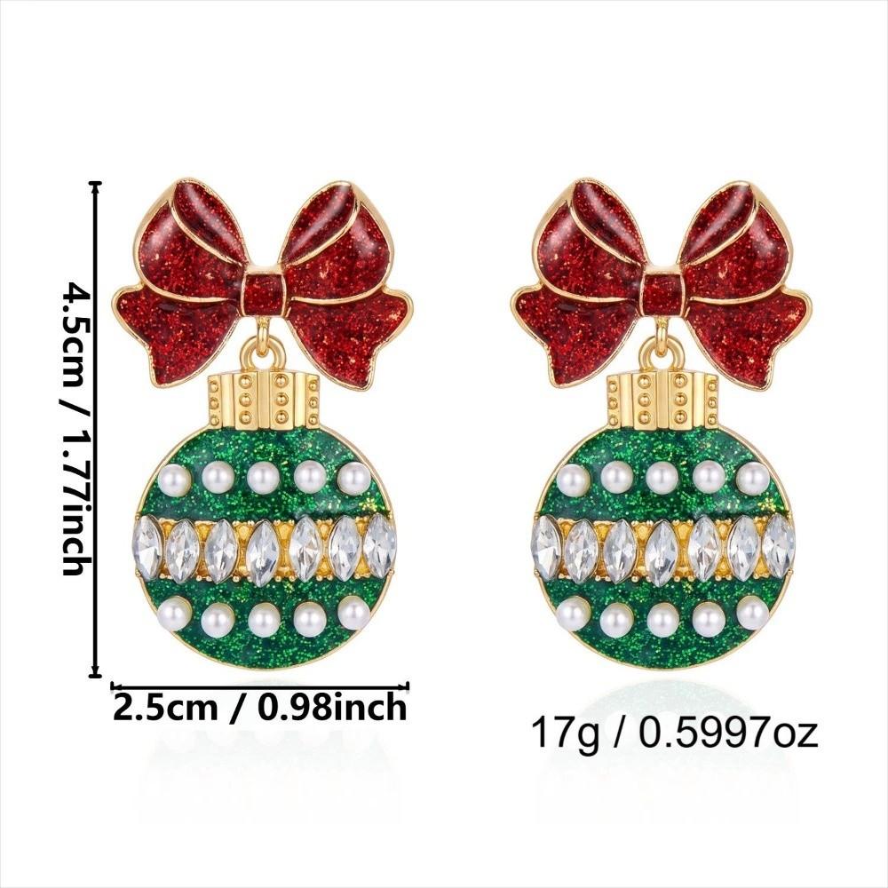 1 Pair Rhinestone Xmas Tree Christmas Drop Earrings Glitter Finish Light Bulb Earrings  Women