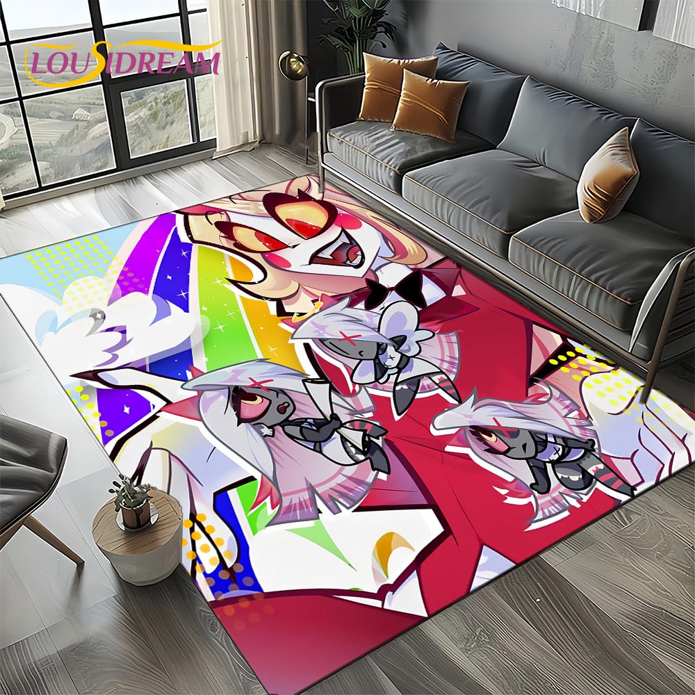 2025 H-Hazbin Hotel Charlie Cartoon Carpet Rug for Bedroom Living Room Home Sofa Decoration,kids Game Play Decor Floor Mat Gift