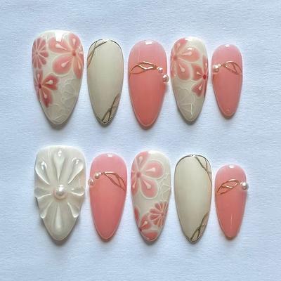 Pearl Flower Gentle Girl Versatile Removable Nail Art Tablets 30 Pieces