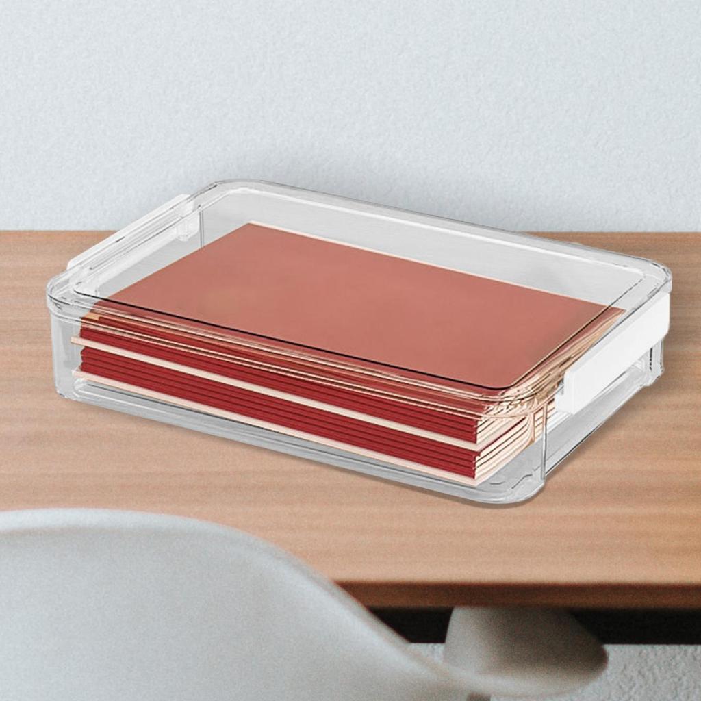 File Container Box Organizer Clear with Lid magazine Desk Home