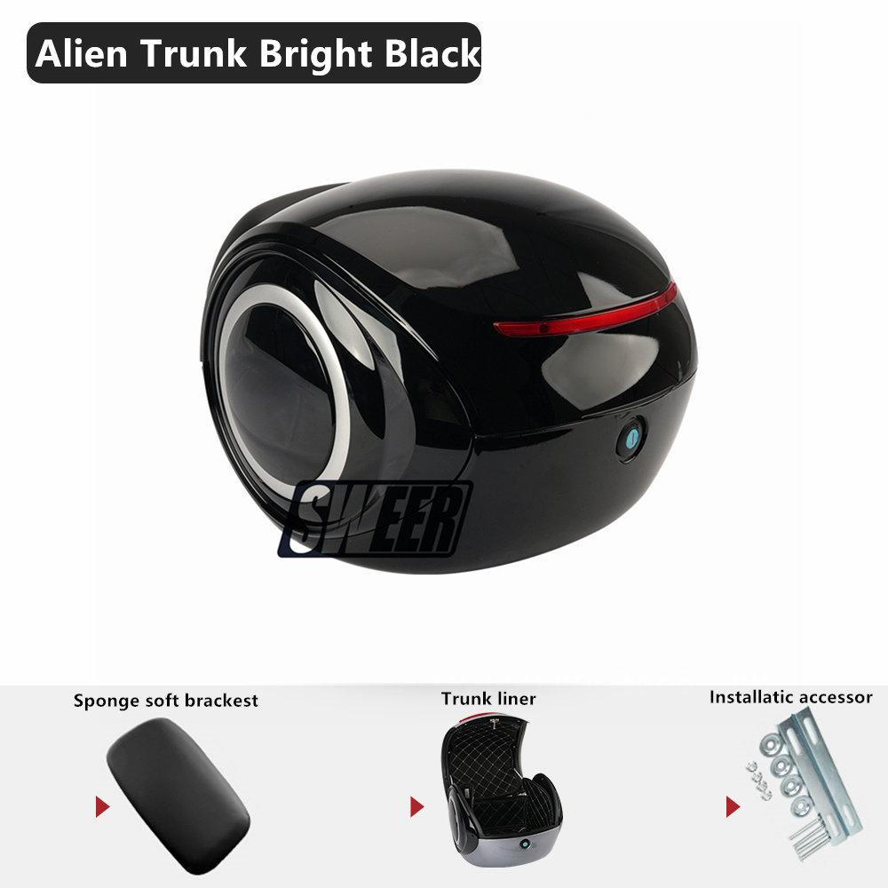 Motorcycle Tail Box Fashion E-bike Top Luggage Carrier Box Full Helmet Storage Box 32L Universal Plastic Trunk