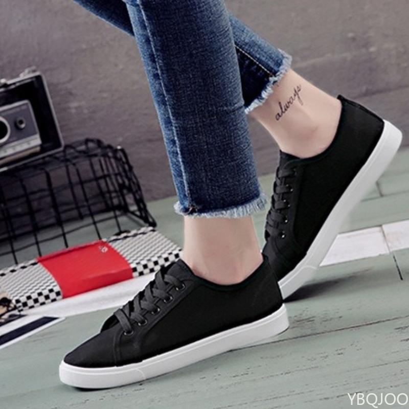 Fashion Solid color breathable flat shoes for spring summer new casual flat bottom versatile simple comfortable women's board shoes