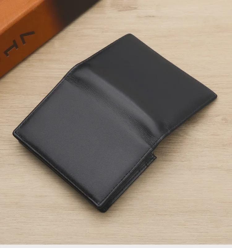 Men's Genuine Nappa Leather Business Card Holder – Soft, Embossable Surface
