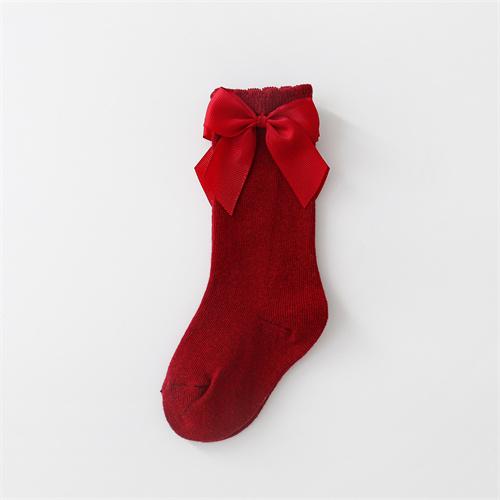 Lawadka Cotton Baby Girls Socks With Bows Knee High Children Princess Socks For Girls Toddler Kids Long Sock Autumn 0-7Years Old