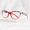 Katzenaugen Lesebrille Damen Herren Ultraleicht Harz Blumendruck Alterssichtigkeit Brille Leichtgewichtige Florale Weitsicht Brille