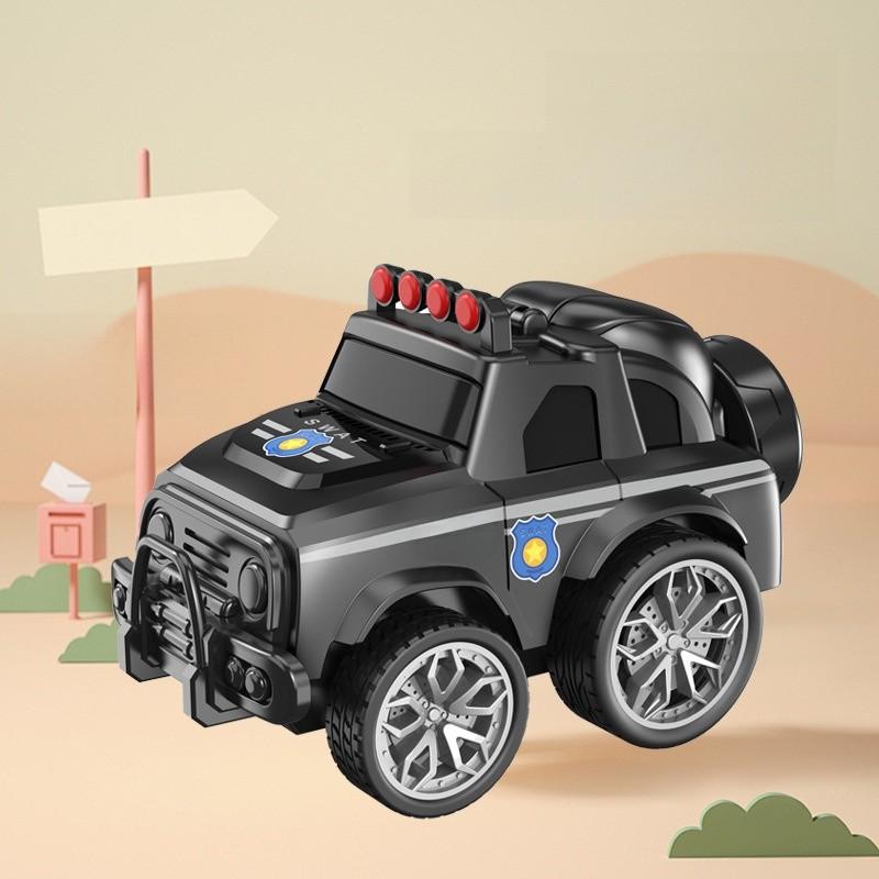 מכונית משטרה צעצוע לשטח עם סיבוב 360 מעלות למשחק ולמידה של פעוטות וילדים