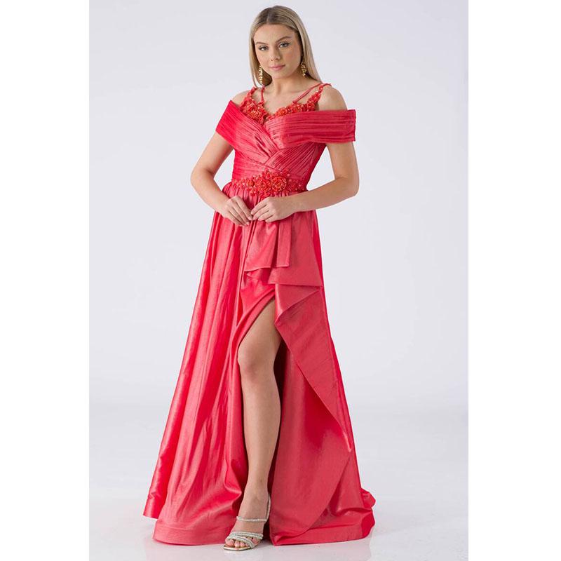 

Женское вечернее платье Volan с воротником-стойкой Madonna Pink MUVUA