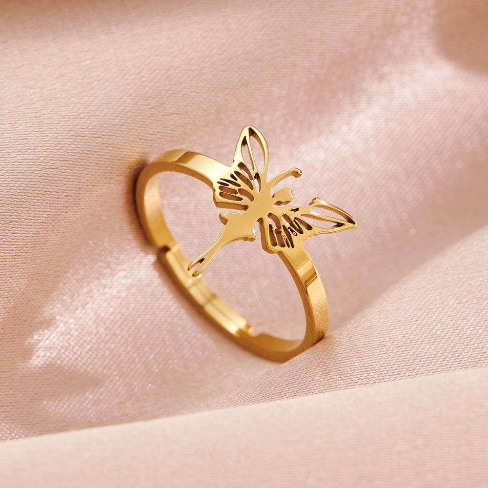 New Luxury Women's Butterfly & Angel Ornament Ring
