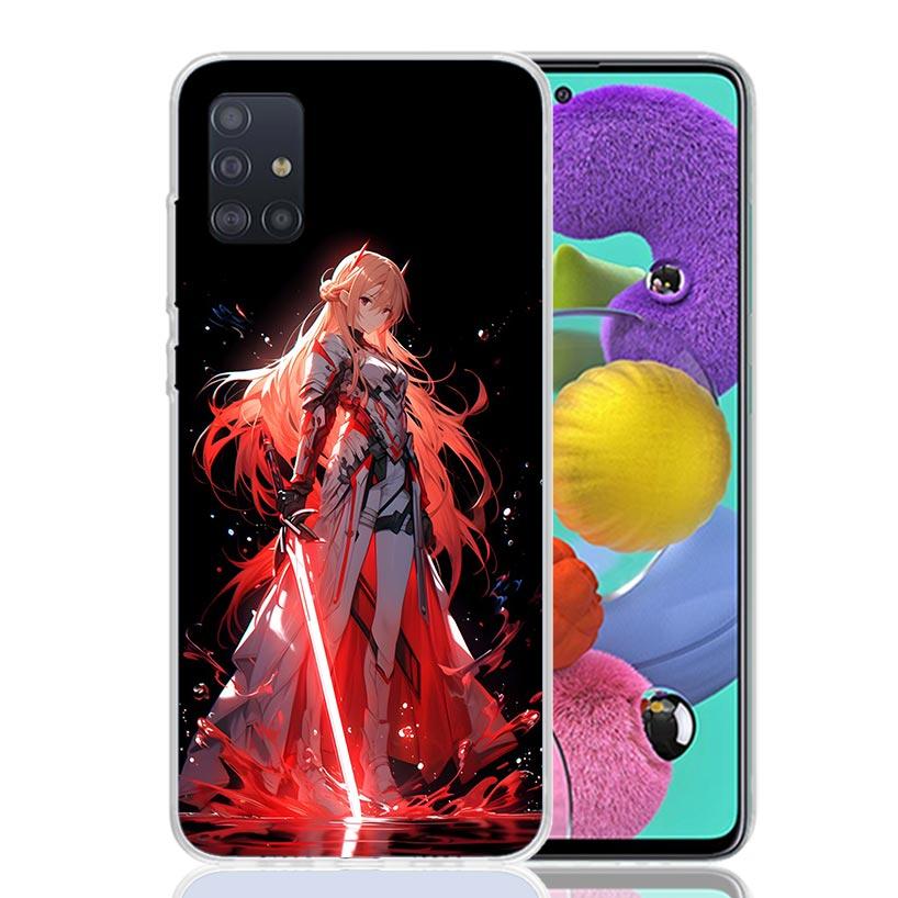 Sword Art Online Yuuki Asuna Phone Case For Samsung Galaxy A52 A32 A22 A12 A02S A50S A30S A51 A31 AA71 Note 20 Ultra 10 S10 Plus