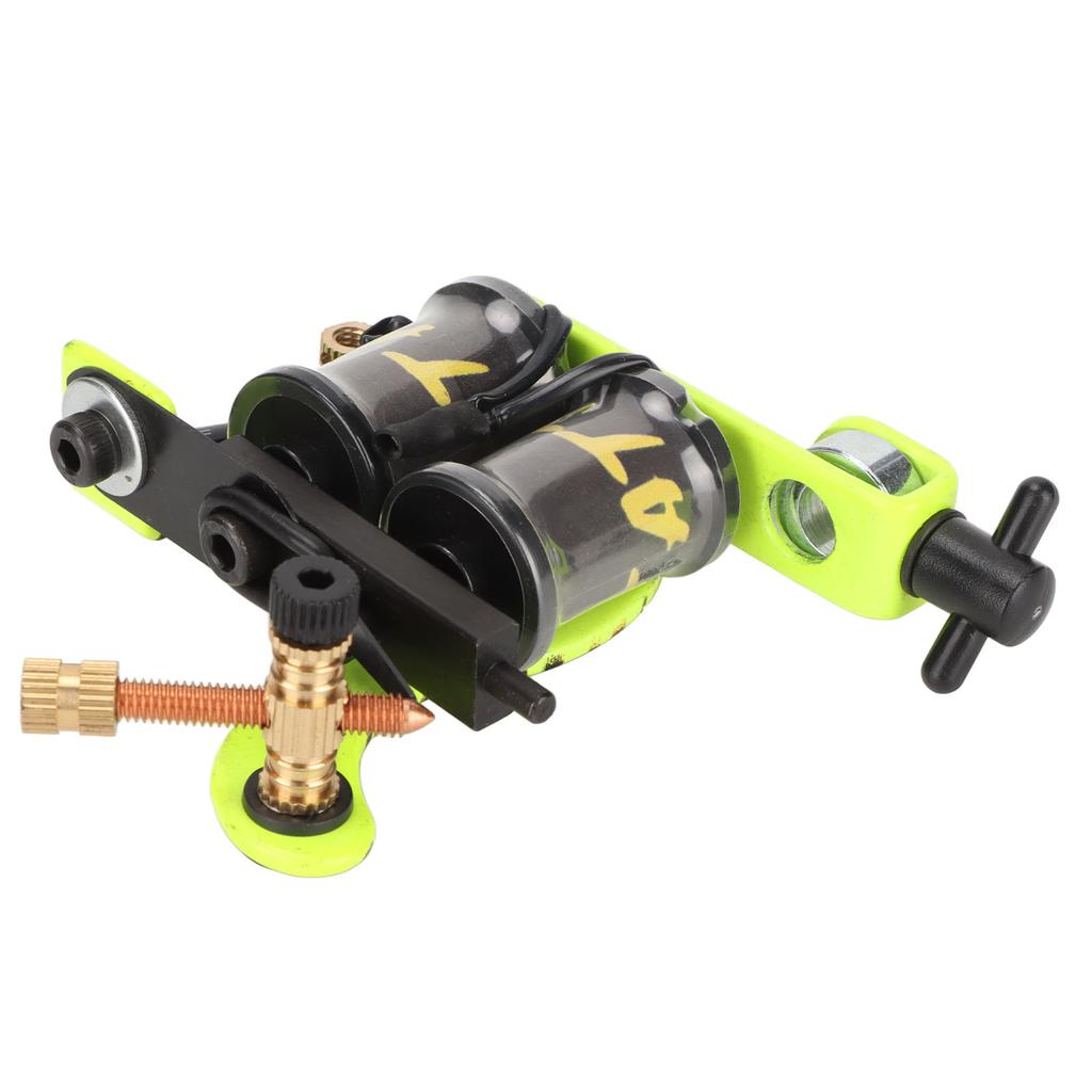10 Wraps Coil Tattoo Machine Lemon Yellow Electroplating Iron Frame Liner Tattoo Machine for Novice