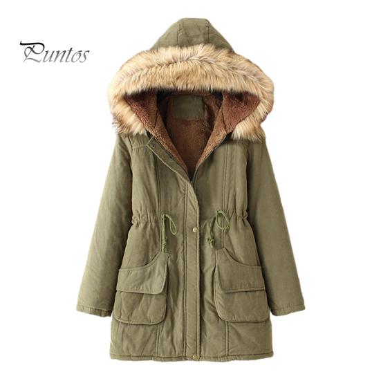 

Зимнее женское хлопковое пальто с завязками на талии, облегающий крой, искусственный меховой капюшон, флисовая подкладка, застежка на молнию и кнопки, ветрозащитная куртка средней длины, верхняя одежда XL армия зеленый