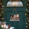 Eco-Friendly Christmas 3 Kitten Hanging Board Wooden Cat Christmas Door Sign  Entrance Hall