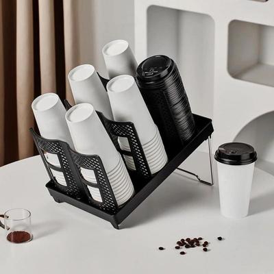 Plastic Disposable Cup Storage Holder Adjustable Space Saving Foldable Paper Cup Holder Portable Mug Display Stand