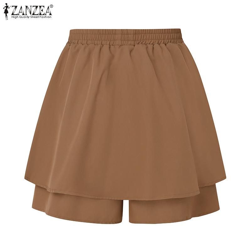 ZANZEA Damen Lässige Stickerei Häkel Patchwork Sommer Kurze Hosen