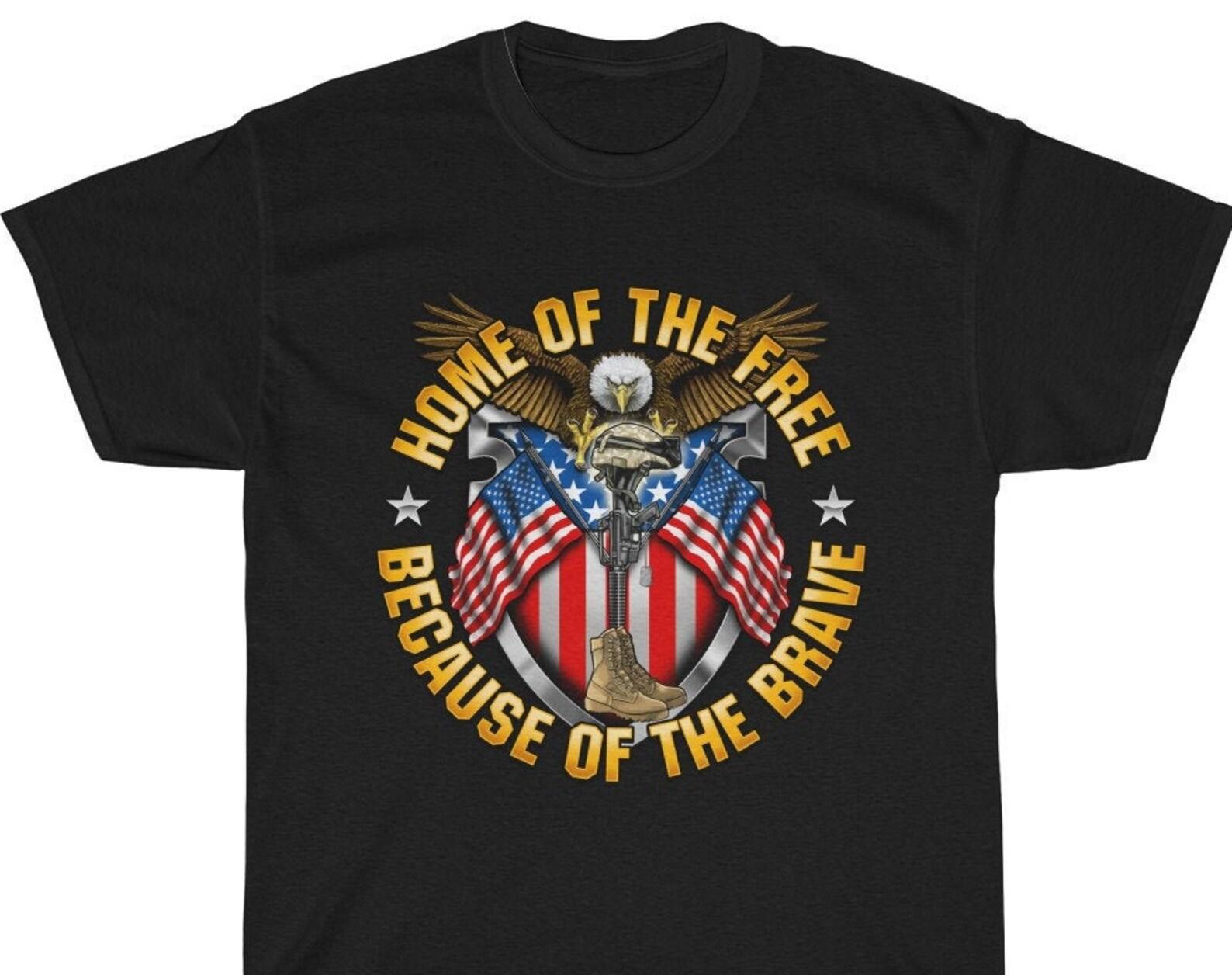 Home Of The Free Because of The Brave Military T shirt 2XL