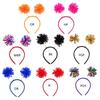 Wool Ball Ponytails Headband Color Fluffy Ball Headband Party Headwear Costume Accessories for Girls Boys Party Supply