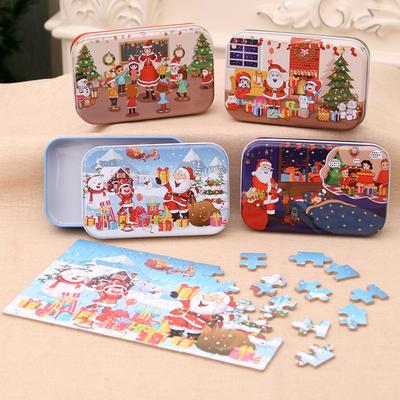 Vánoční dárek pro děti - vánoční puzzle, vánoční dárky pro děti, DIY Santa Claus, dřevěné vánoční tvoření, dětské hračky...