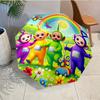 Tele-tubbies Celebration Umbrella Folding Umbrella, Automatic Umbrella 8-Frame for Travel, Camping Use Gift for Halloween Christmas
