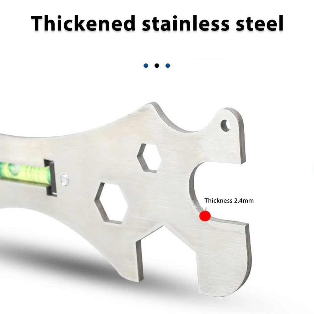Multifunctional Level Special Wrench Stainless Steel Distance Measuring Universal Wrench Hexagonal Level Faucet Wrench