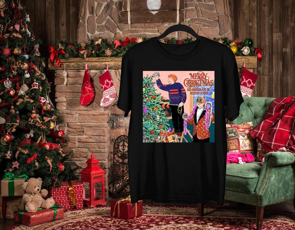 

Merry Xmas Elton John And Friend Cotton Black All Size Men Women Shirt C254 Unisex T-Shirt XXXL