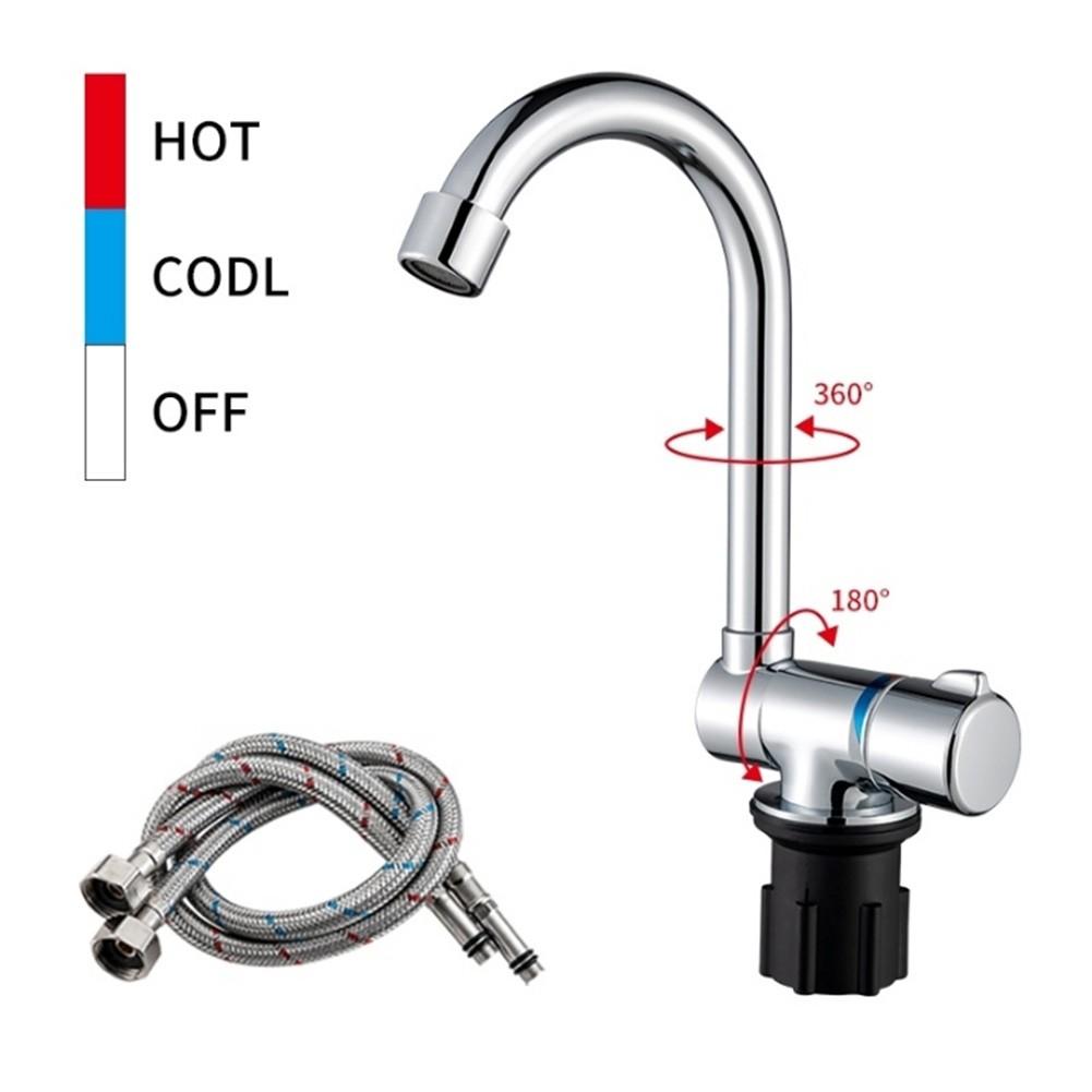0-90 Degree Water Faucet 1.0MPa 33mm-38mm Inlet Hose Hot and cold 1002