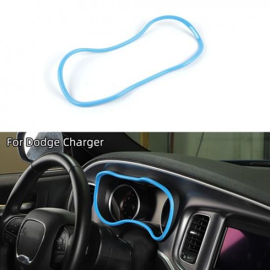 Dashboard trument Box Cover Trim Ring Accessories For Dodge Charger 2015+Blue