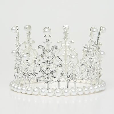 1 Stück Perlenkrone Kuchen Dekoration Kleine Diademe Kristall Perle Prinzessin Kuchenaufsätze