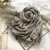 New Solid Color Wool Scarf Women's Retro Dirty Dyed Striped Shawl Scarf