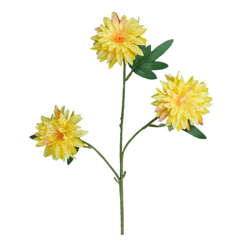 64cm Length Artificial Dahlia Flower 3 Heads Faux Flower New Simulation Flowers  Photography Props