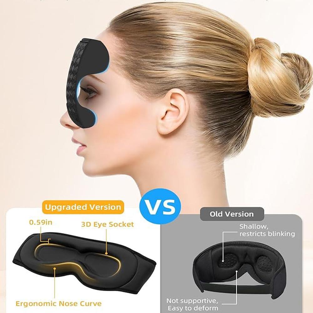 3D Bluetooth Eye Mask Sleep Headphones Soft Cotton Blindfold Wireless Sleep Mask Speaker Microphone Comfortable Music Earphones