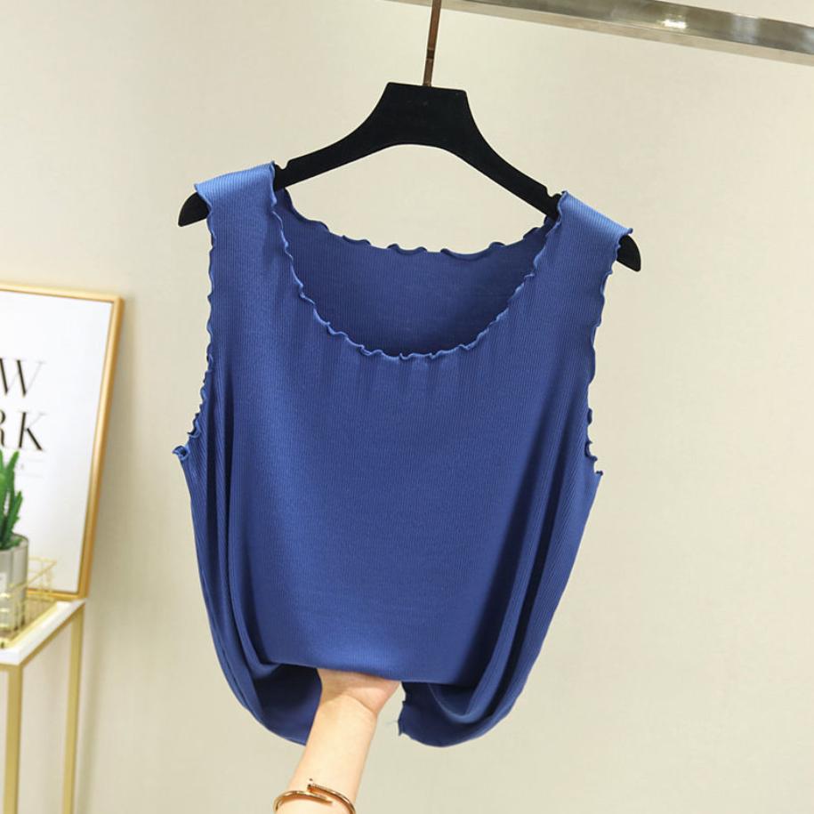 WTEMPO Wave Edge Suspender Vest Women's Summer Modal Bottoming Shirt Thread Sleeveless Slim Fit Inner Top