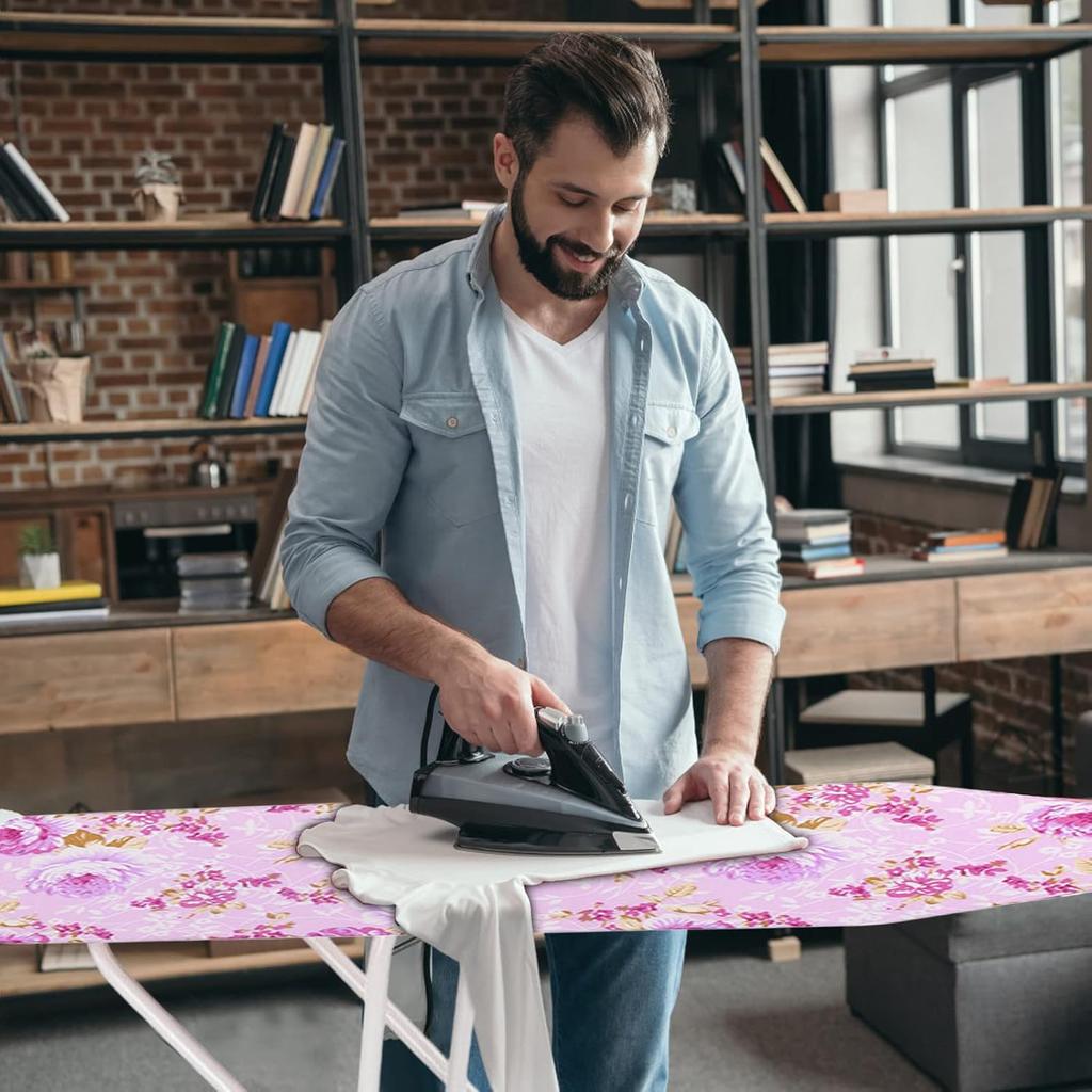 Ironing Board Extra-Wide Height Adjustable Smooth Edge Good Load-Bearing Non-Slip Wear Resistant Ironing Clothes Clothes Ironing Board with Heavy