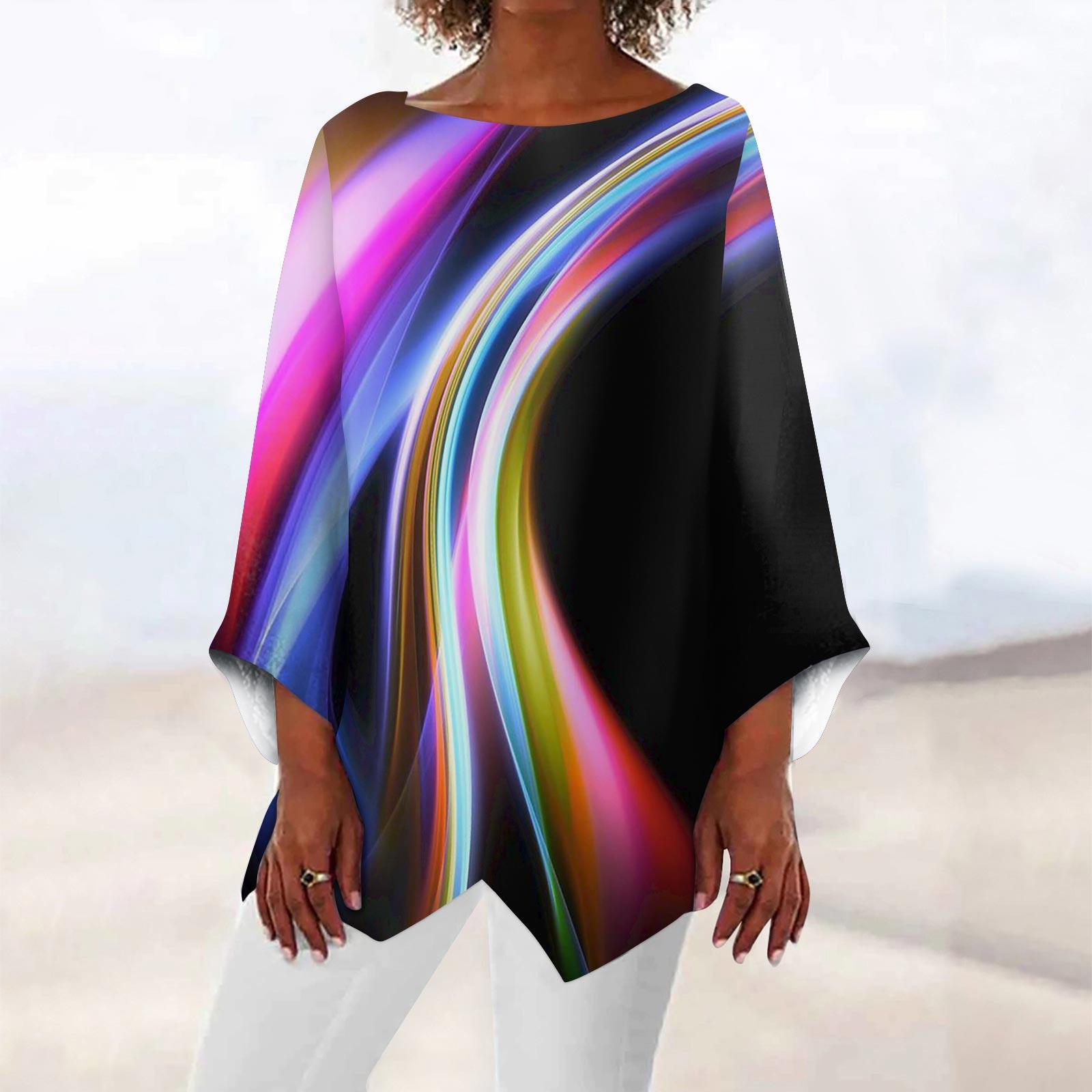 

Женская модная футболка в стиле ретро с круглым вырезом и рукавом девять четвертей, нерегулярный подол, топ S