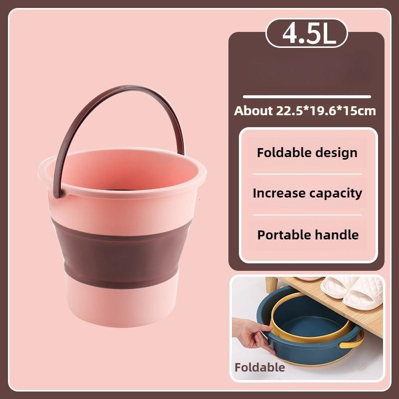 

4.5/10 л Портативное складное ведро Многофункциональное утолщенное силиконовое ведро для мытья автомобиля и рыбалки Кемпинг Складное ведро