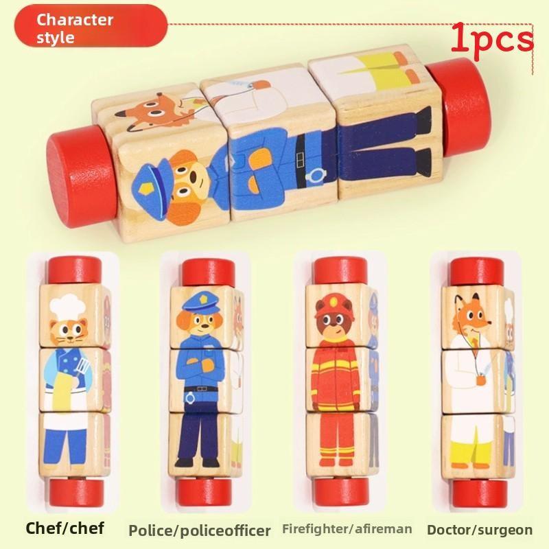 Toddler 3d Wooden Rotating Puzzle Toy For Cognitive Growth And Dexterity Hand