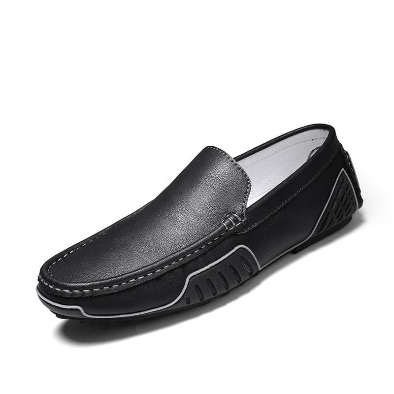 Large size men's shoes genuine leather Doudou shoes summer breathable casual leather shoes one pedal driving tide shoes comfortable