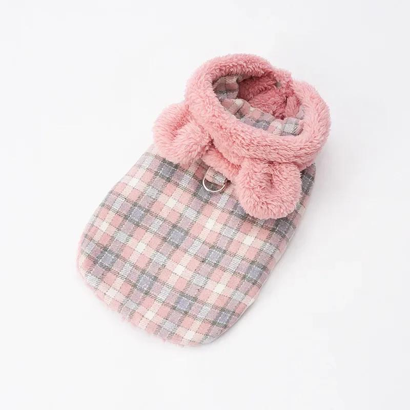 

Dog Winter Clothing Thick and Warm Pet Coat Jacket Puppy Poodle Bichon Frise Schnauzer Pomeranian Dog Clothes Costume Apparel S розовый