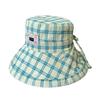 Spring and summer dopamine plaid bucket hat women's leisure sunscreen basin hat outdoor double-sided UV protection sun hat