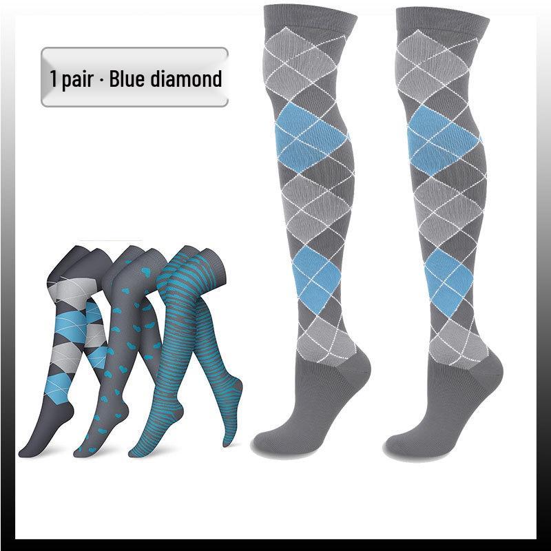Elastic Over-the-Knee Compression Sports Socks for Men and Women - Cross-Knee Muscle Strength and Support
