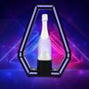 LED Liquor Bottle Iron Display Shelf,Black White 7 Colors Free Standing Glowing Wine Bottle Display 36*8*45cm for Hotels,Bars