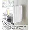 Yamazaki Tower Kitchen Paper Holder with Stopper, Magnetic, White, Approx. W5 x D10.2-17.5 x H24.5cm, One-Hand Tear, Model 3398