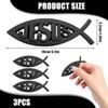 3 Pcs 3D Metal Jesus Christian Fish Decal Stickers, Self-Adhesive Scratch-Resistant Decals for Car Exterior, Trunk & SUV, Weatherproof Religious