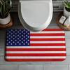 American Flag Striped Bath Mat, Non-Slip Flannel Memory Foam Rug, Patriotic Design for Bathroom Shower Entrance,Machine Washable