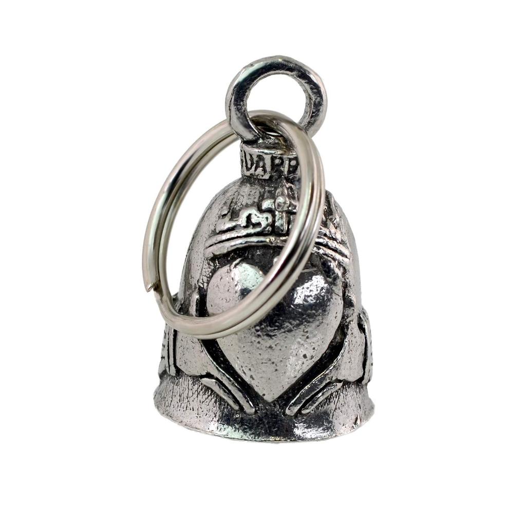 Guardian Bell USA AMGB-185 Claddagh Amulet Biker Key Chain Traffic Safety Amulet Bell, Pewter