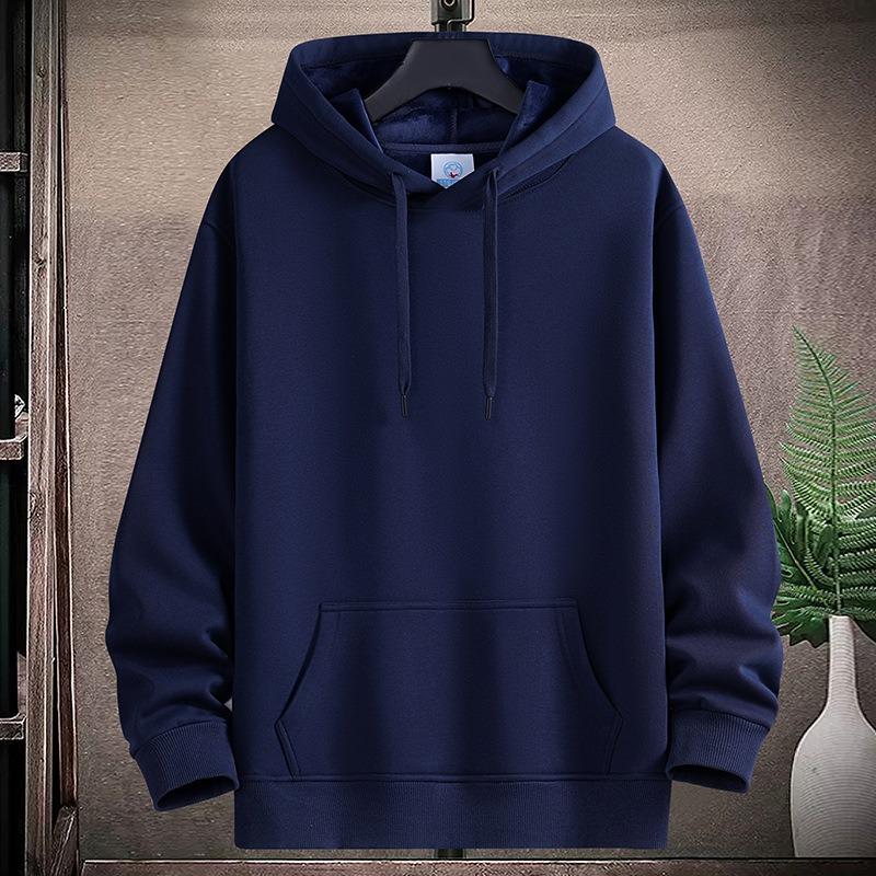 QICED Męska Moda Casual Jednolity Kolor Nadruk Jesień Zima Bluza z Kapturem Casual Chic