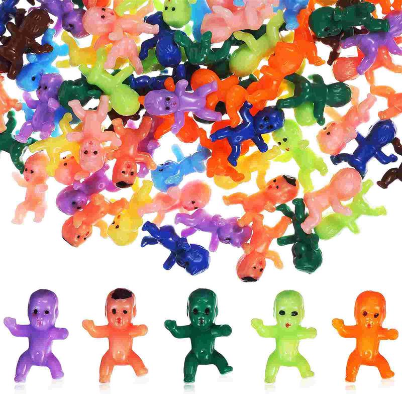 

100Pcs Mini Plastic Babies Tiny Baby Figurines Small Party Favor Supplies Shower Birthday Decorations Cake Topper Ice Cube XXL